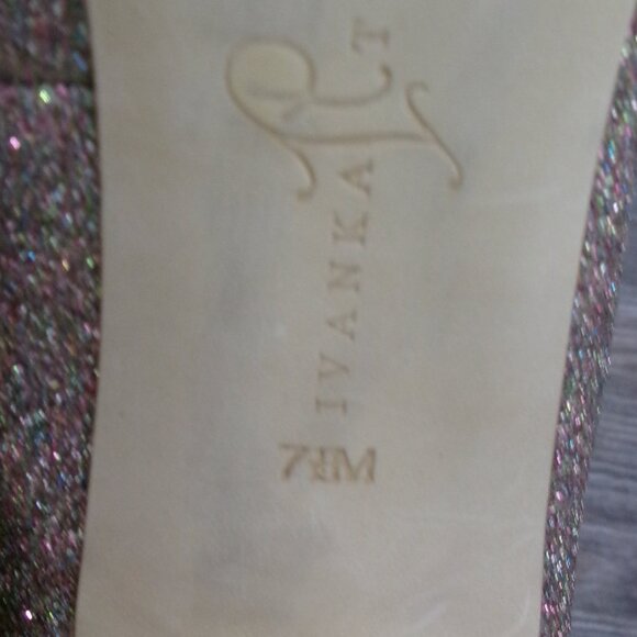 Rose Metallic Gold Multi Color Glitter High Stiletto Heels Ivanka Trump 7.5 - Picture 15 of 16